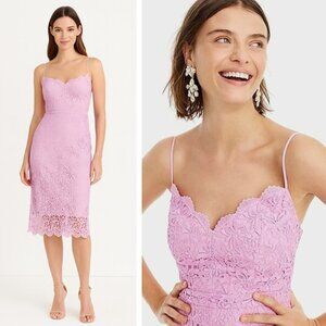 J. Crew Guipure Lace Spaghetti Strap Dress Pastel Pink Size 8